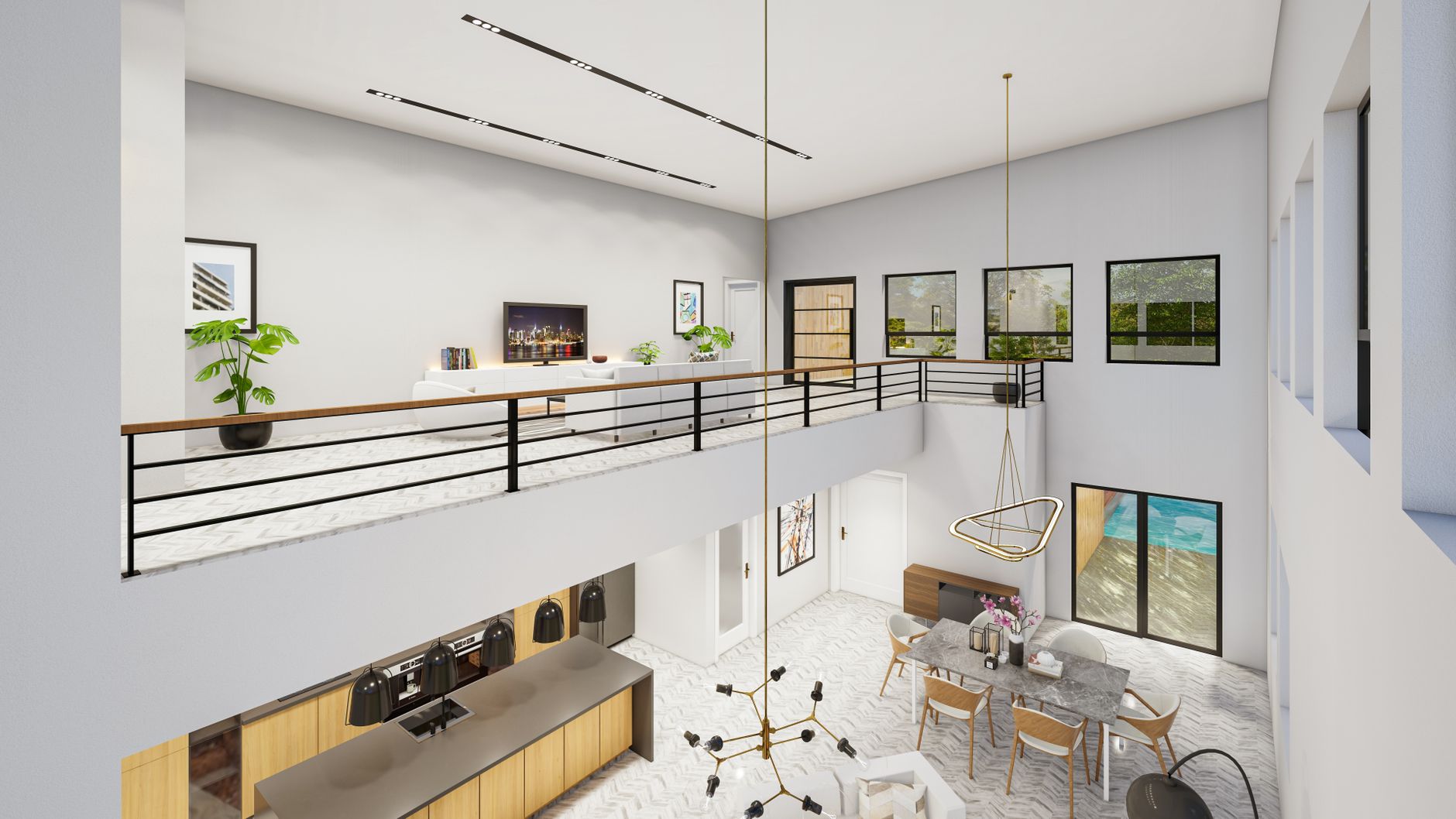 Piano attico 120 m²: integrazione terrazza e zona giorno